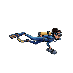 Pixel-art diver